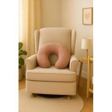 Imagem de Almofada Para Amamentação De Tricot Trabalhada Luxo COR ROSE - Aconche
