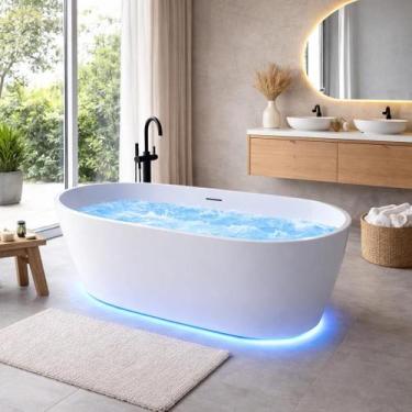 Imagem de Banheira Freestanding Imersão Viena Air Blower Led 1,7m 110V PEX - RM 