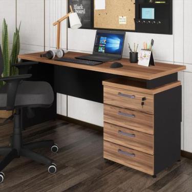 Imagem de Escrivaninha Mesa Escritório 150cm 4 Gavetas Flex Multimóveis CR25317,