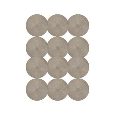 Imagem de Jogo Americano Prateado 37cm Kit 12 Rafimex