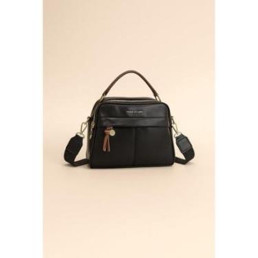 Imagem de Bolsa Média Transversal D Bell Outlet Fashion Preta-Feminino