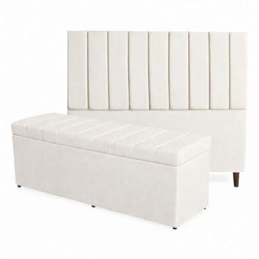 Imagem de Kit De Quarto Roma Cabeceira De Cama Box e Calçadeira Baú Casal 140 cm
