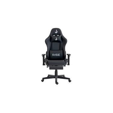 Imagem de Cadeira Gamer Rise Mode X02, Ângulo Ajustável, Até 130Kg, Braço 2D, Apoio Para os Pés Retrátil, Preta - RM-CG-X02-BK