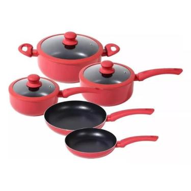 Imagem de Jogo de Panelas Antiaderente Cerâmica Indução e Gás 5 Peças - Lehaví, 
