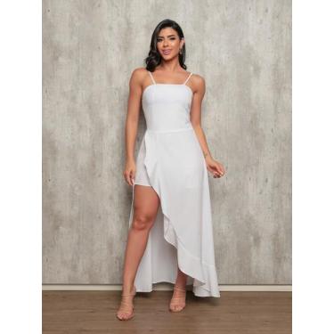 Imagem de Macaquinho Vestido Com Short Sttefanie Em Tecido Premium Feminino Fend