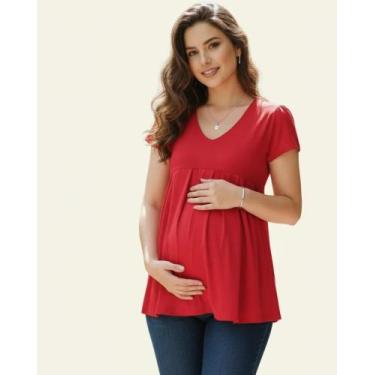 Imagem de Blusa Feminina Grávida Trabalho - Sob Medida Moda Gestante, G