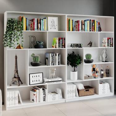 Imagem de Kit 2 Estante para Livros 180cmx240cm 4 Prateleiras Seattle Yescasa