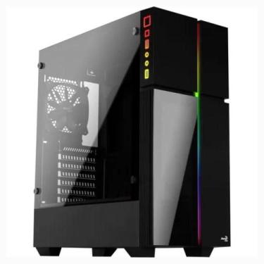 Imagem de Gabinete Gamer Aerocool Playa RGB Lateral Vidro Preto