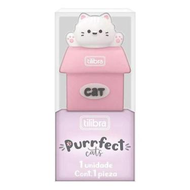 Imagem de Apontador com 1 Furo Purrfect Cats Rosa - Tilibra  - Tendtudo