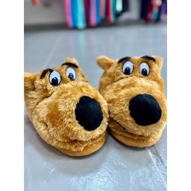 Imagem de Pantufa de Pelúcia do Scooby-Doo em 3D, solado de borracha - Pijamas d