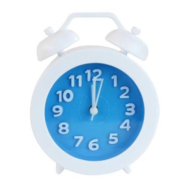 Imagem de Relógio de mesa despertador de plástico colors 10cm - Imporiente, AZUL