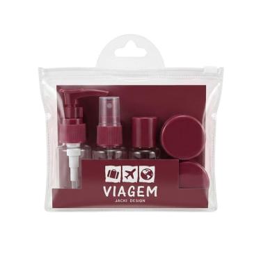 Imagem de Kit Frascos para Viagem Jacki Design 7 Peças Vinho Akm20903