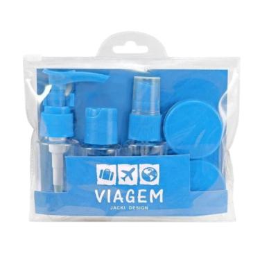 Imagem de Kit Frascos para Viagem Jacki Design 7 Peças Azul Akm20903
