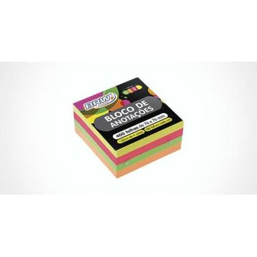 Imagem de Bloco de anotações neon 400 fls - amarelo, rosa, verde e laranja - BRW