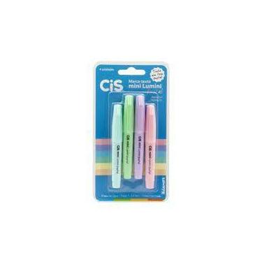 Imagem de Mini Marca Texto CIS Lumini Pastel - Kit com 4 Unidades