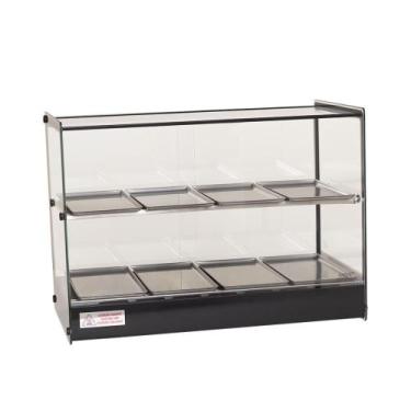 Imagem de Estufa Vitrine Quadrada Dupla Led Salgado 8 Bandejas EVR Titã, 220V