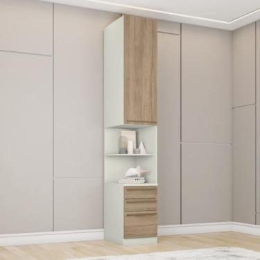 Imagem de Módulo para Quarto com 1 Porta e 3 Gavetas Predileto Marrom/Areia HP/J