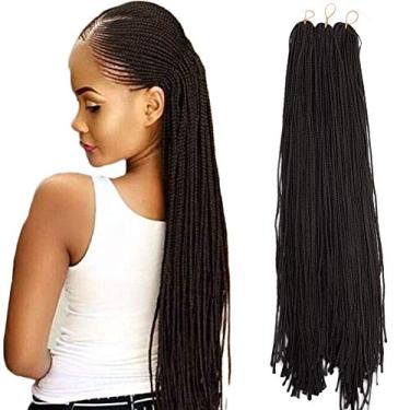 Imagem de Mayloss Tranças Zizi sintéticas pré-trançadas longas micro 3X, 10 pacotes/lote 28 polegada 50 g/pacote 613 # cor fina pequena caixa trança cabelo trançado sintético Kanekalon extensão de cabelo trançado (4)