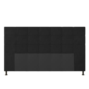 Imagem de Cabeceira Cama Box King 195cm Suede Preto