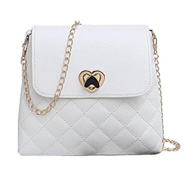 Imagem de ZUKKY Nova bolsa de ombro feminina Trend bolsa transversal diamante quadriculada bolsa quadrada branca