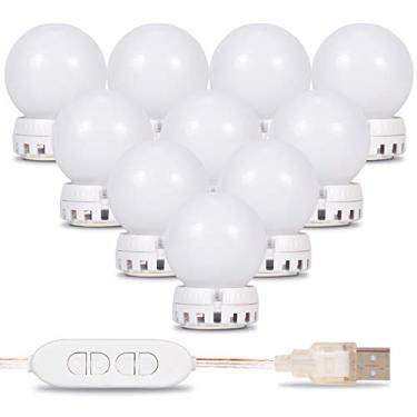 Imagem de Kit 10 Lâmpadas Led Luzes De Espelho para Maquiagem Camarim Usb 6000/6500k com Interruptor e Fita Dupla Face