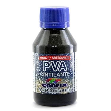 Imagem de Tinta para Artesanato PVA Cintilante 100 ml Corfix - Preto