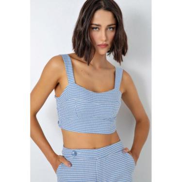 Imagem de Top Cropped Justo Manga Curta Feminino Flor De Lis