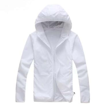 Imagem de AteecO Casaco Quick Coat Protetor Solar Feminino Jaqueta Ultra-Leve Windbreake, Branco, XXG
