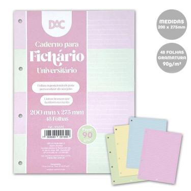 Imagem de Refil Fichário Universitário 200X275Mm 48Fl Enjoy 4Cores Dac