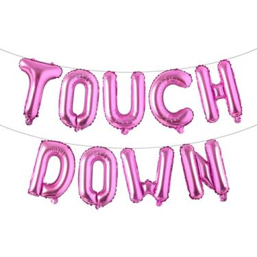 Imagem de Football Party Supplies Kit - Touchdown Letter Foil Balloons Banner for Birthday, Gameday Football Sport Birthday Balloon Party Decoration Suppliers (TOUCH DOWN Rose Red)