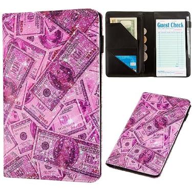 Imagem de Livro de servidor para garçonete com bolso com zíper, avental de garçonete, livros de cheque para servidores de garçonete, bloco de notas para restaurantes (dinheiro rosa)