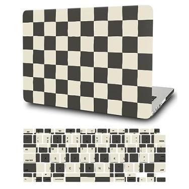 Imagem de Capa compatível com MacBook Pro de 16 polegadas 2023 2021 modelo M2 A2780 A2485 M1 Pro/Max com tela retina e Touch ID, capa protetora rígida de plástico e película de teclado, quadriculado