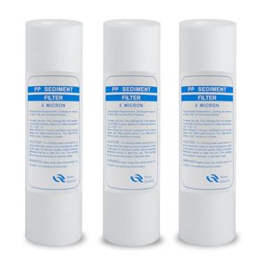 Imagem de MOPUEHEL Cartucho de substituição de filtro de água residencial de sedimento doméstico de 5 mícrons 25,4 cm x 6,3 cm (pacote com 3)