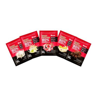 Imagem de Combo - Whey Protein Concentrado 30g - 5 Sachês (Morango, Banana, Baunilha, Torta de Limão e Brigadeiro) - Growth
