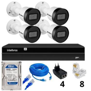 Imagem de Kit 4 câmera intelbras Full Hd Vipc 1230B  Nvd 1404 C/HD 500GB