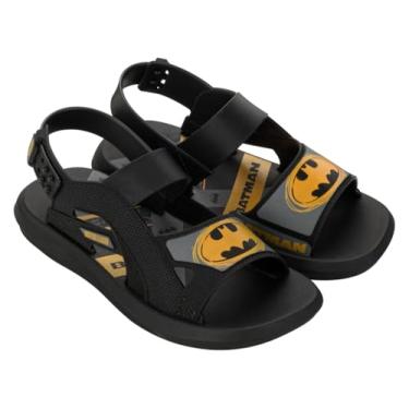 Imagem de Sandália Papete Infantil Menino Liga da Justiça Agility Super Man ou Batman Grendene Kids (Preto, BR, Criança de 9 a 12 anos, Numérico, 31)