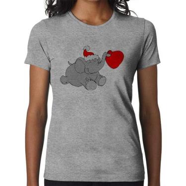 Imagem de Baby Look Elefante Noel - Foca na Moda, Cinza, G