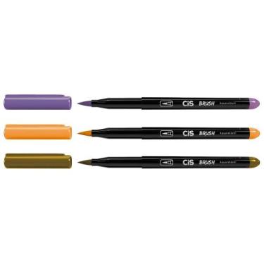 Imagem de Kit 03 Caneta Pincel Marcador CIS Brush Pen Escolha a Cor
