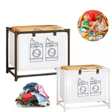 Imagem de Cesto organizador moderno leve multiuso roupa suja toalha brinquedos l