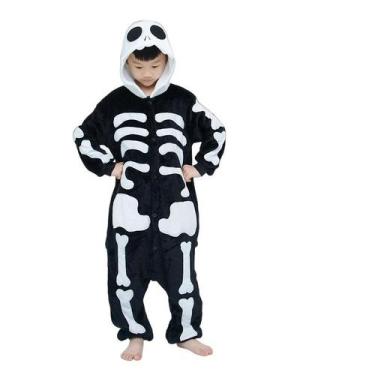 Imagem de Caveira Esqueleto Infantil Pijama Kigurumi Macacão Fantasia - AYERA, 8