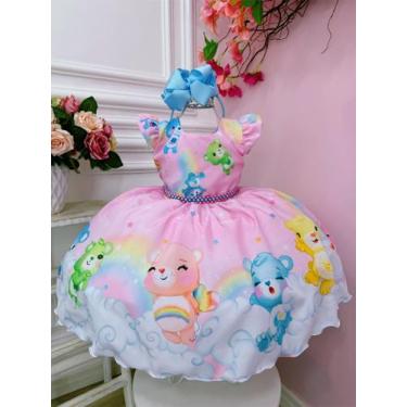 Imagem de Vestido Infantil Ursinhos Carinhosos Rosa Com C/ Pérolas - Baila Nina,