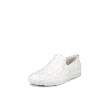 Imagem de ECCO Tênis feminino Soft 7 Woven Slip-p-on 3.0, Branco, 8-8.5