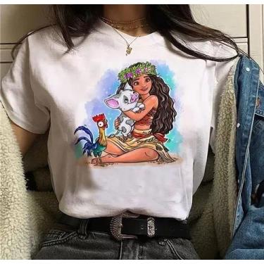 Imagem de Camiseta Moana Princesa - Modelo Baby Look Unissex - Loja Dinka, M