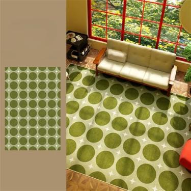 Imagem de HJZSZX Tapete de sala de estar verde, tapete decorativo leve, tamanho grande, antiderrapante, tapetes de quarto, tapetes de varanda de fácil manutenção, YY025,2,D,200X200CM
