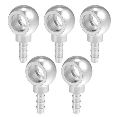 Imagem de ACROPIX 16 mm ID 8 mm OD Banjo Bolt Mangueira Barb Acessórios Universal Banjo Encaixe Conector Adaptador de Linha de Combustível para Motocicleta Carro Tom Prateado - Pacote com 5