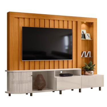 Imagem de Home Theater Le Mans Tvs Até 70” Cinamomo Off White 652139 Ma