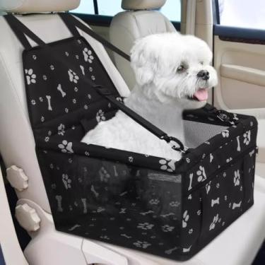 Imagem de Assento Pet Cadeirinha Cadeira Booster Banco Carro para Cães e Gatos (Padrão Preto, tamanho médio)