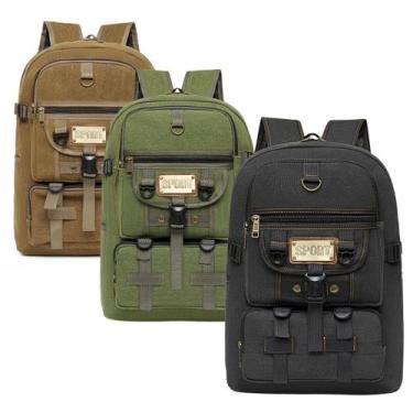 Imagem de Mochila Lona Média Reforçada Masculina Feminina Camping Trabalho Trilh