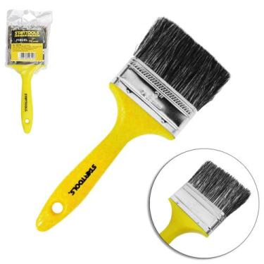 Imagem de Pincel / trincha para pintura cabo plastico amarelo 3'' 75mm - STARTOO
