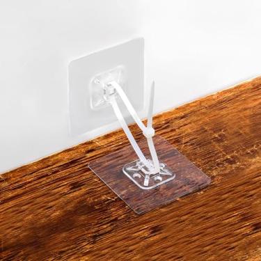 Imagem de 26 peças de âncoras de móveis sem broca, âncoras adesivas para móveis à parede para impermeabilização de bebês com tiras de nylon fixadores de móveis para armários guarda-roupa estante gaveta cômoda